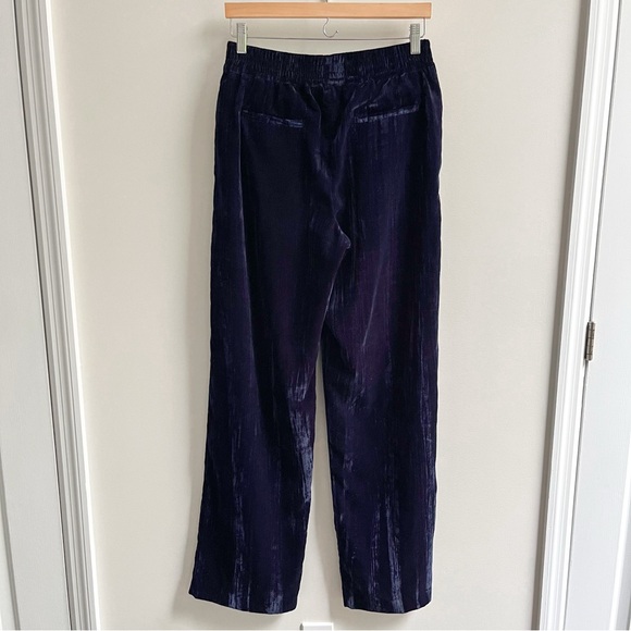 [wayf] crushed velvet wide leg pants navy blue 6 - Picture 3 of 7